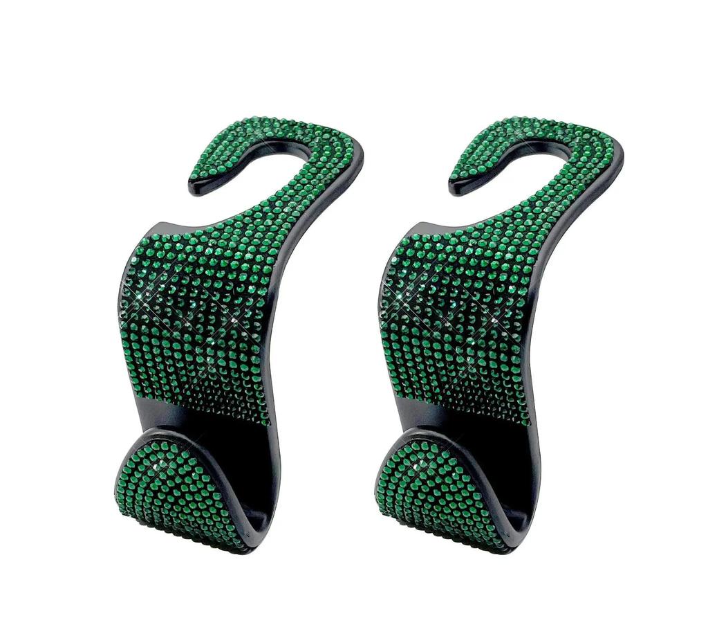 2Pcs Car Seat Back Hook Bling Diamond Hanger Backseat Auto Back Universal Headrest  Storage Holder Car Interior Accessories