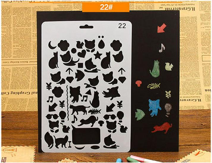 Narzędzia do dekoracji albumu DIY: Motyw Koronka Linijka, Puste Szablony PET i Akcesoria do Malowania