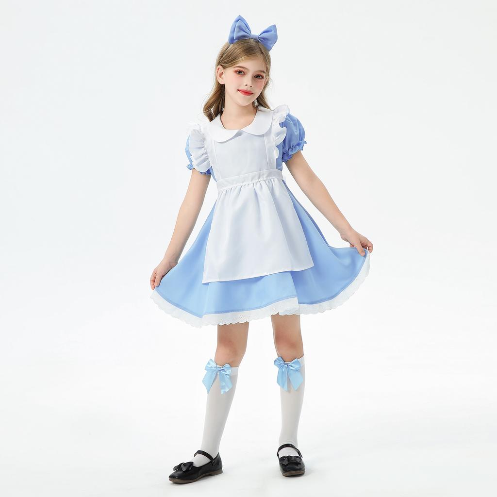Children's Clothing Blue Alice Maid Clothing Girls Stage Performance Clothing Lolita Performance Clothing Dress