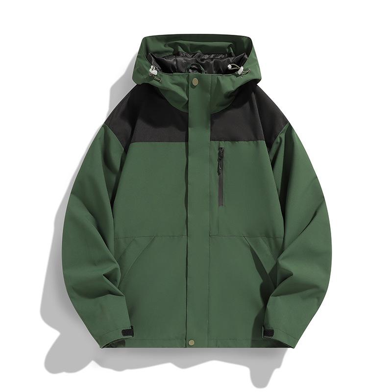 Printed Color-blocking Jacket for Men and Women The Same Style Spring and Autumn Trendy Waterproof Hooded Loose Couple Jacket for Men
