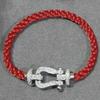 High Quality Luxury Freded Horseshoe Buckle Bracelet Red/Black Nylon Rope U-shaped Buckle Bracelet Men's and Women's Bracelets