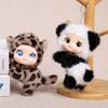 Cute Fluffy Animal Pendant Soft Fluffy Baby Face Cat Tiger Rabbit Panda Puppy Key Ring for Backpack Keys Stress Relief Gift Accessory