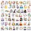 10/30/50pcs Kawaii Colorful Cat Transparent PET Stickers Cute Cartoon Sticker Decoration Suitcase Notebook Phone Decals Packing