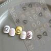 1pc Abstract Geometric Nail Art Stickers - Self-Adhesive Resin Nail Decals with Pastel & Vibrant Lines, Glossy Finish for DIY Manicure & Pedicure