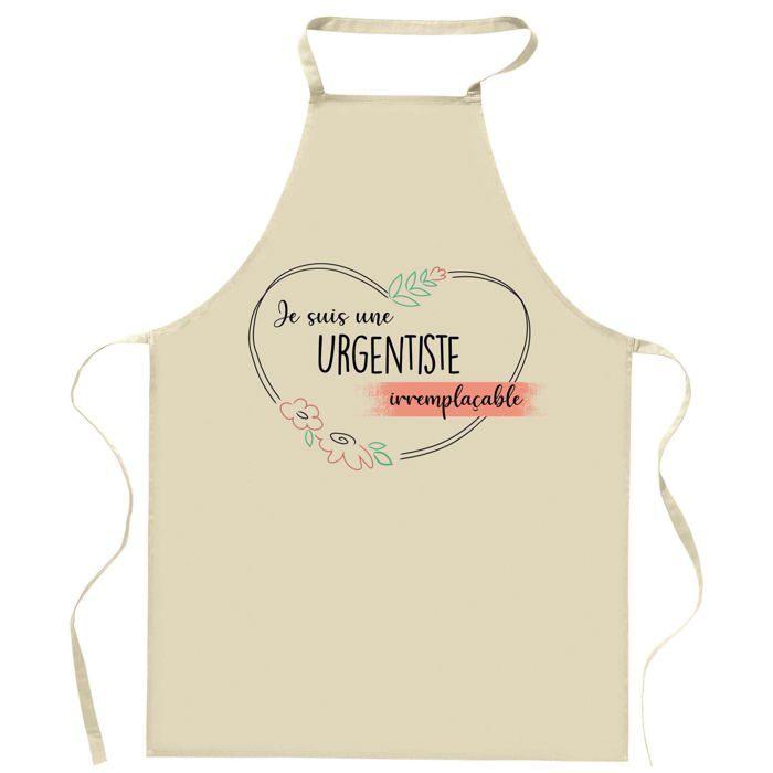 Tablier de cuisine - Urgentiste Irremplaçable - Impression bretonne - Coton résistant - Fabrication française