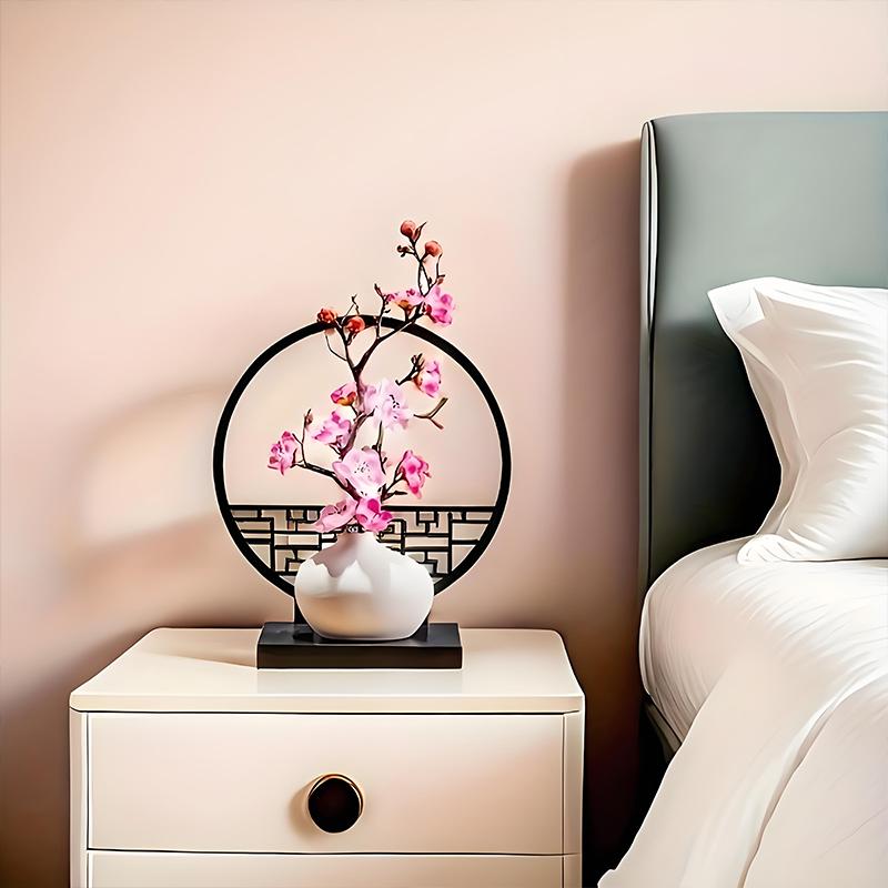 Plastic Creativity Ornament Courtyard Chinese Style Foyer Mini Decoration Vase Elegant Screen