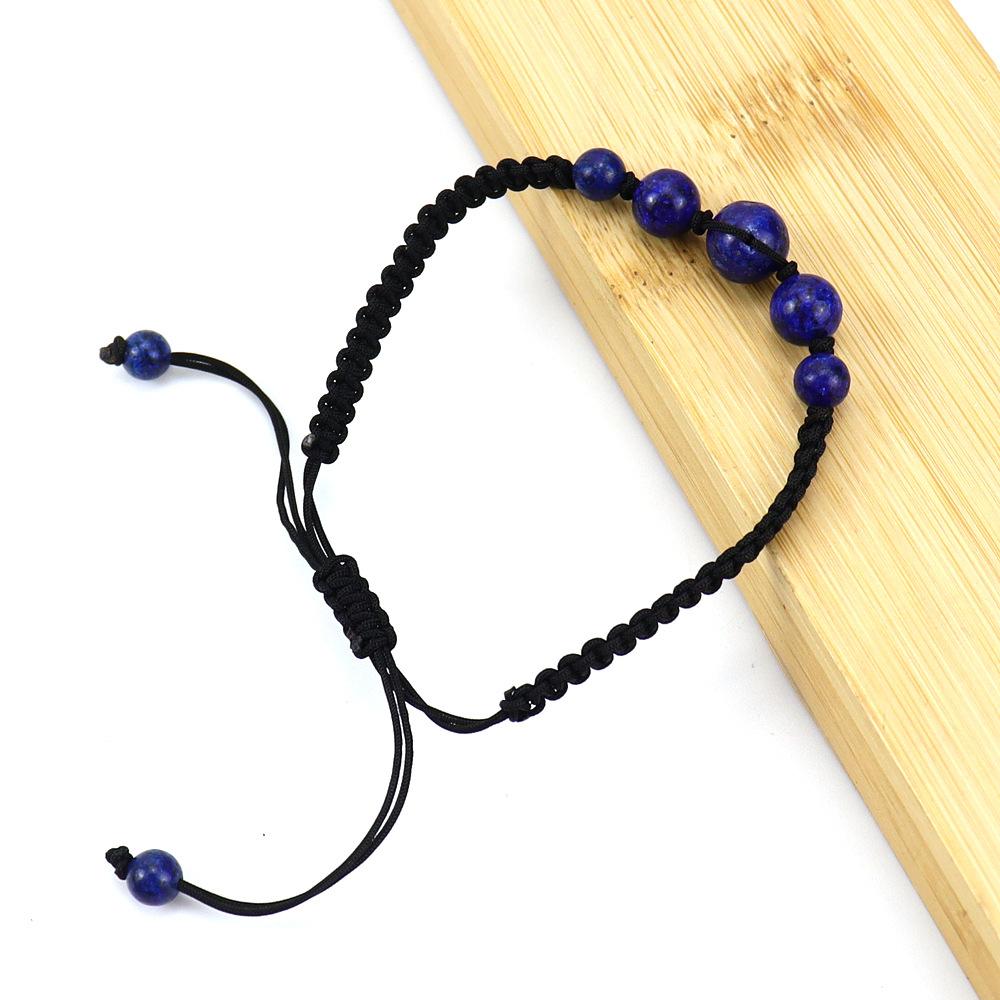 Hand-Woven Natural Crystal Bead Bracelet, Stone Beaded Bracelet, Green Dongling Agate Amethyst Bracelet B85.