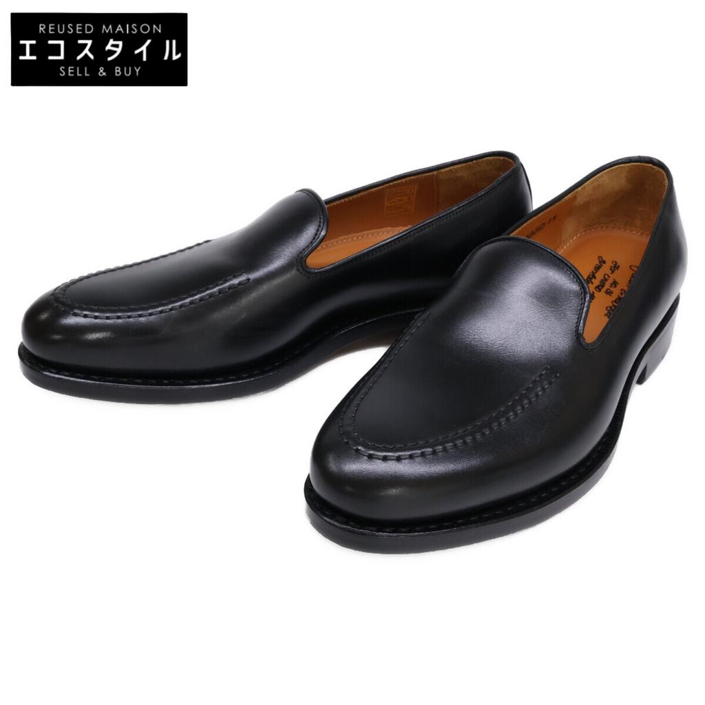 JALAN SRIWIJAYA Green Label Relaxing Special Order 98957 Dupuy Calfskin Mock Slip-on Loafers Shoes 39 blackUsed