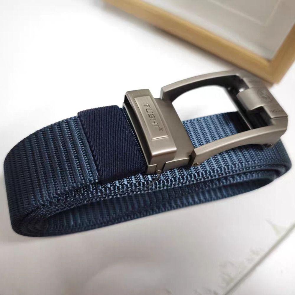 Versatile Men Nylon Zinc Zinc Alloy Belt Retro Letter Casual Belts Fashion Pin Buckle Belt  Jeans Matching