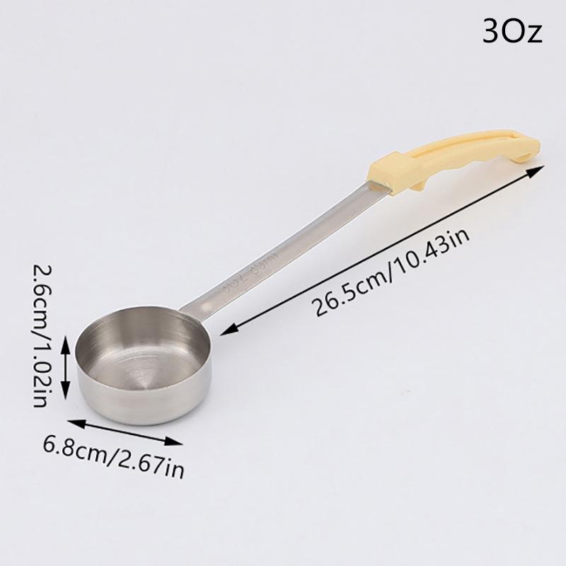 

Ложка для соуса из нержавеющей стали с длинной резиновой ручкой, антипригарная ложка для пиццы, мерная ложка для супа, кухонная посуда для приготовления пищи