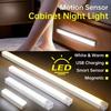 PIR Motion Sensor LED Cabinet Light 10CM/20CM/30CM USB Rechargeable LED Under Magnetic Night Led Night Sensor