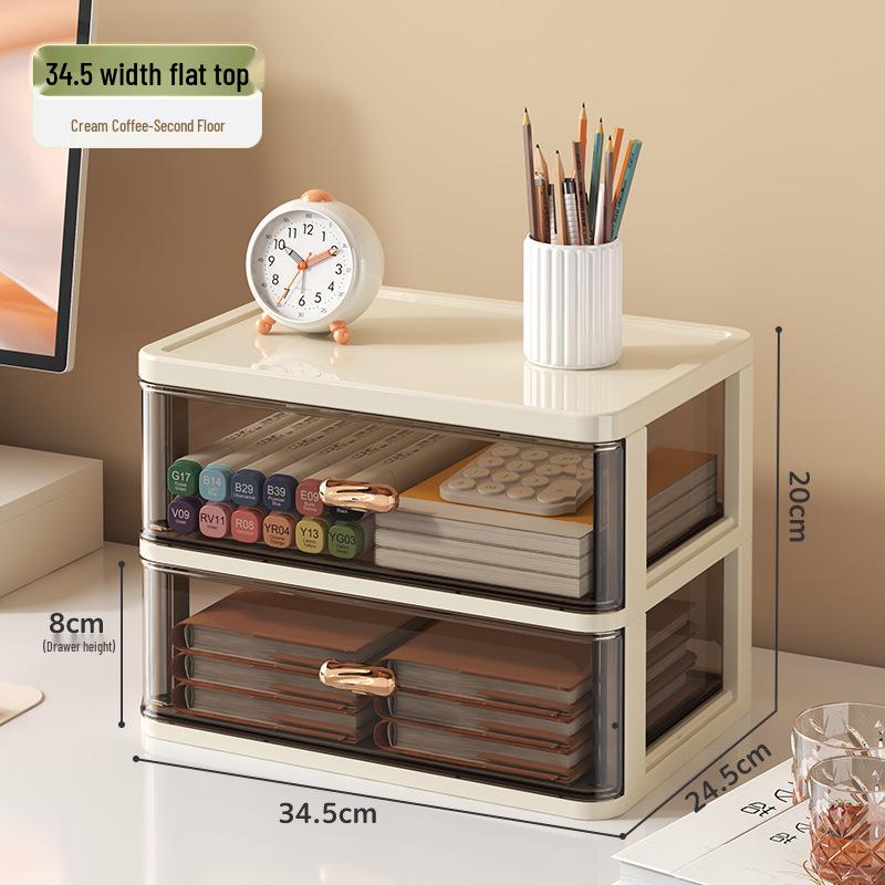 Transparent Multi-Layer Drawer Organizer for Office Desk Supplies