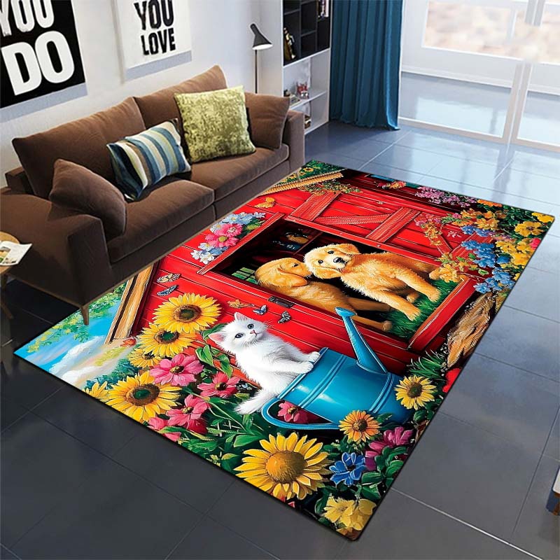 Retro Scooter Grandma Area Rug, Fun Decor Floor Mat