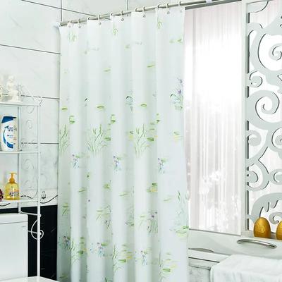 Zasłony prysznicowe 180cm Kwiatowy nadruk Tkanina PEVA Klasyczna z haczykami Wodoodporna zasłona łazienkowa Sceniczny Nowoczesny styl 71 cali