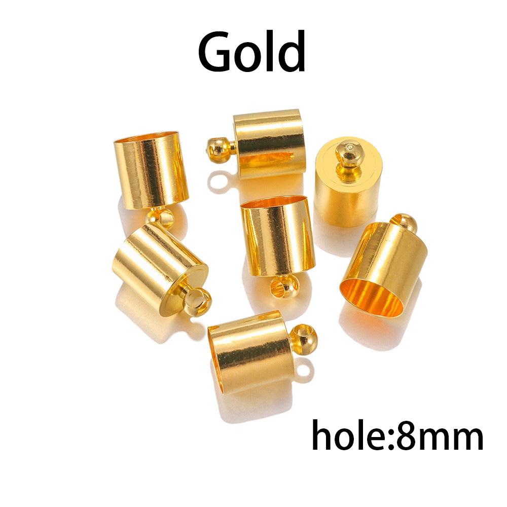 10pcs/lot Stainless Steel End Tip Cap Fit 2-10mm Tassel Leather Cord End Crimp Caps For DIY Jewelry Making Bracelet Accessories