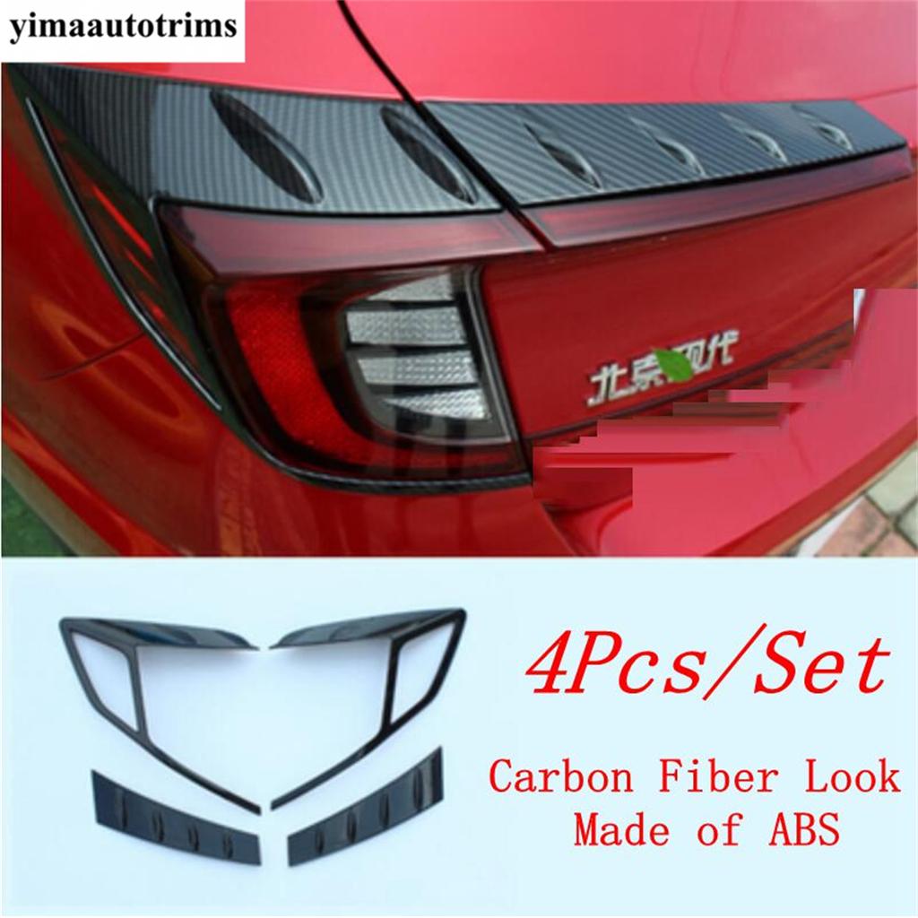 2PCS Car Rear Tail Light Lamp Eyelid Eyebrow Strip Cover Trim For Hyundai Sonata DN8  -  ABS Chrome Exterior Accessories