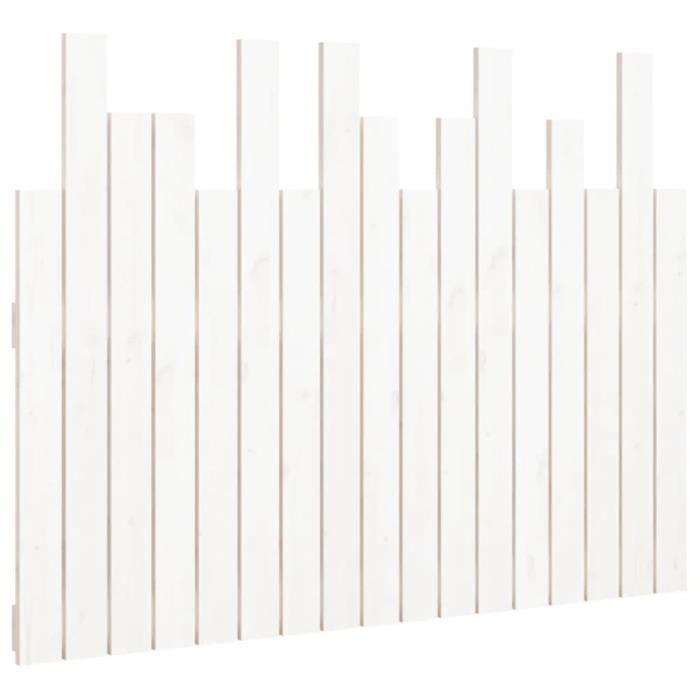 824774 vidaXL Wall-mounted Headboard White 108x3x80 Cm Solid Pine Wood