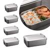 Durable Stainless Steel Bento Box Large Capacity Leakproof Lunch Box with Lid Square Food Storage Container Outdoor