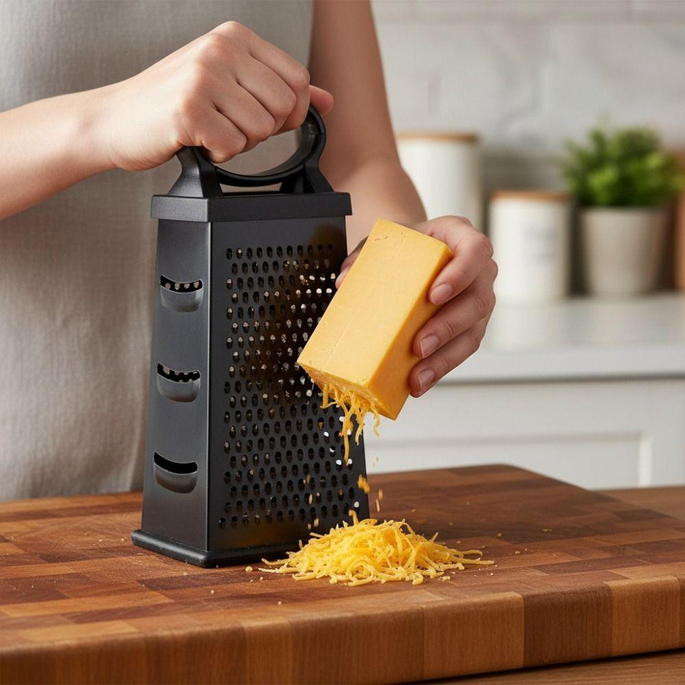 Manual Cheese Grater Oval Handle Vegetable Shredder 4 Sides Vegetable Grater Ginger