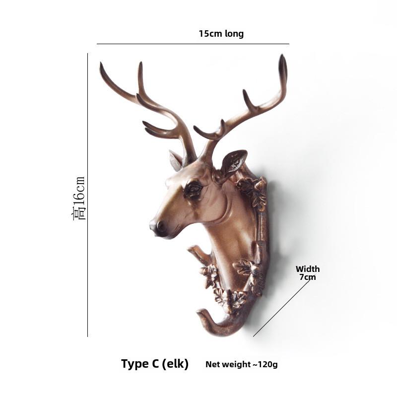 Wall Head Animal Hook Resin Decorative Hanger For Home Bedroom Office Decor