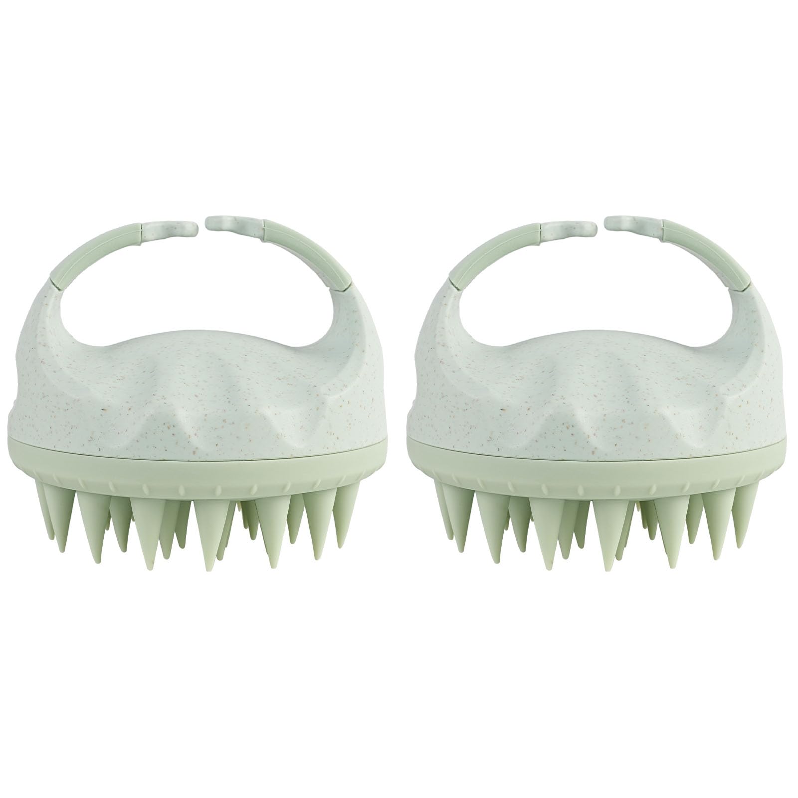 

WOVTE Массаж кожи головы Очищение кожи головы Силиконовая головка Унисекс Зеленый Щетка, Щетка, Уход, Массажер, Влажное/Сухое использование, (мятный (Набор 2))