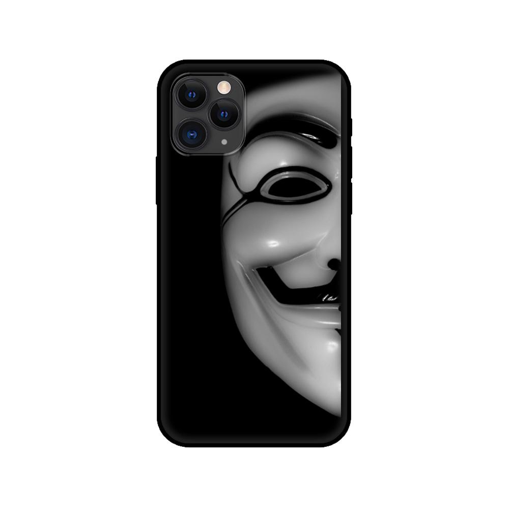 Black Tpu Case for Iphone 5 5s Se 2020 6 6s 7 8 Plus X 10 XR XS 11 12 Mini Pro MAX Back Cover Anonymous