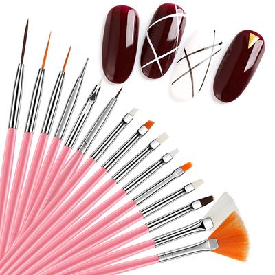 Blueberry Lady Dotting Drawing Nail 15 sztuk Hook Art Line Pen Polskie pędzle do makijażu Manicure Tool