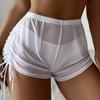 Plavky Průhledné Síťované Šortky Boční Stahovací Šňůrka Sexy Plavecké Kalhotky Vnější Kryt Vysoký Pas Spodní Díly Pláž