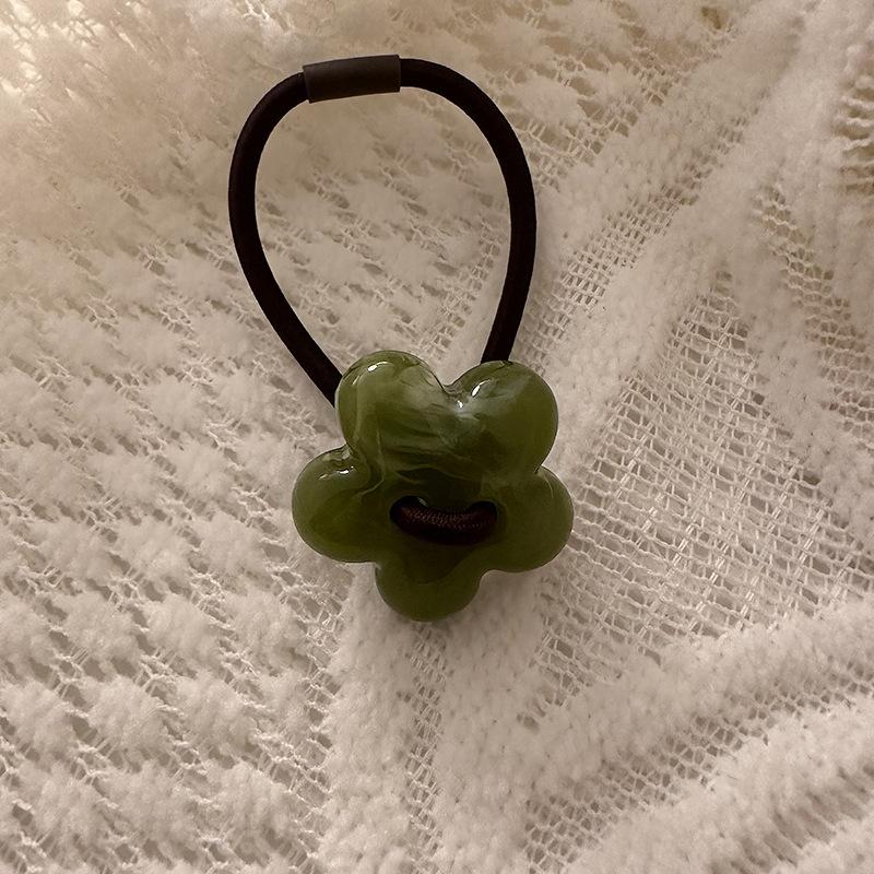 

Текстурований Акриловий Квітковий Обруч для Волосся з Текстурою Туші, Модний Волоссяний Заколка-гумка з Намистинами, Заколка для Хвоста, Обруч для Волосся та Заколка-гумка зелений