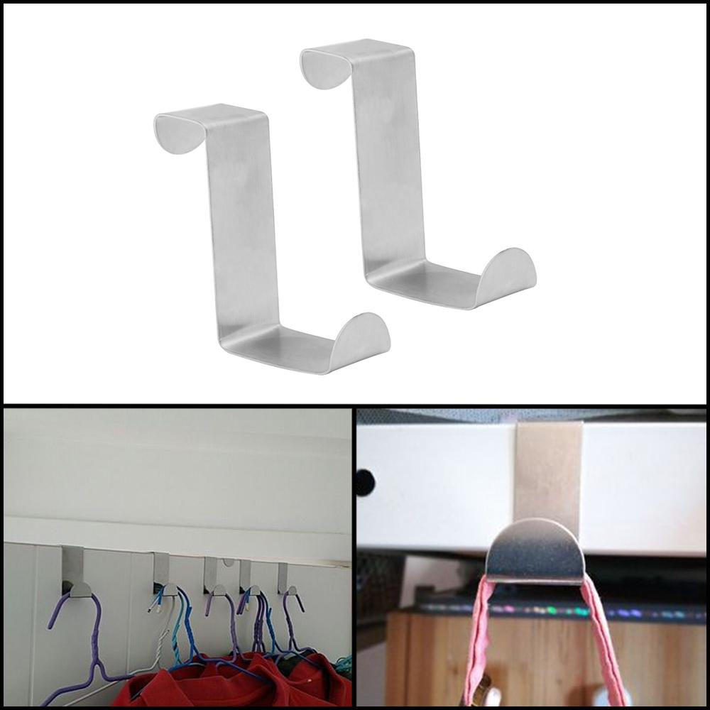 

2 шт. полезный органайзер из нержавеющей стали для шкафа, дверной крючок, вешалка