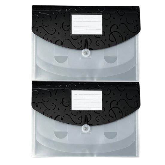 Expandable File Folder Document with Label Slot, Layered Design Waterproof PP Student Holder Envelope, Secure Rope Closure Organizer for Office