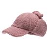 Baseballcaps i lammeull Varm lue Damepluss Ensfarget Høst Vinter Ørebeskyttelseslue