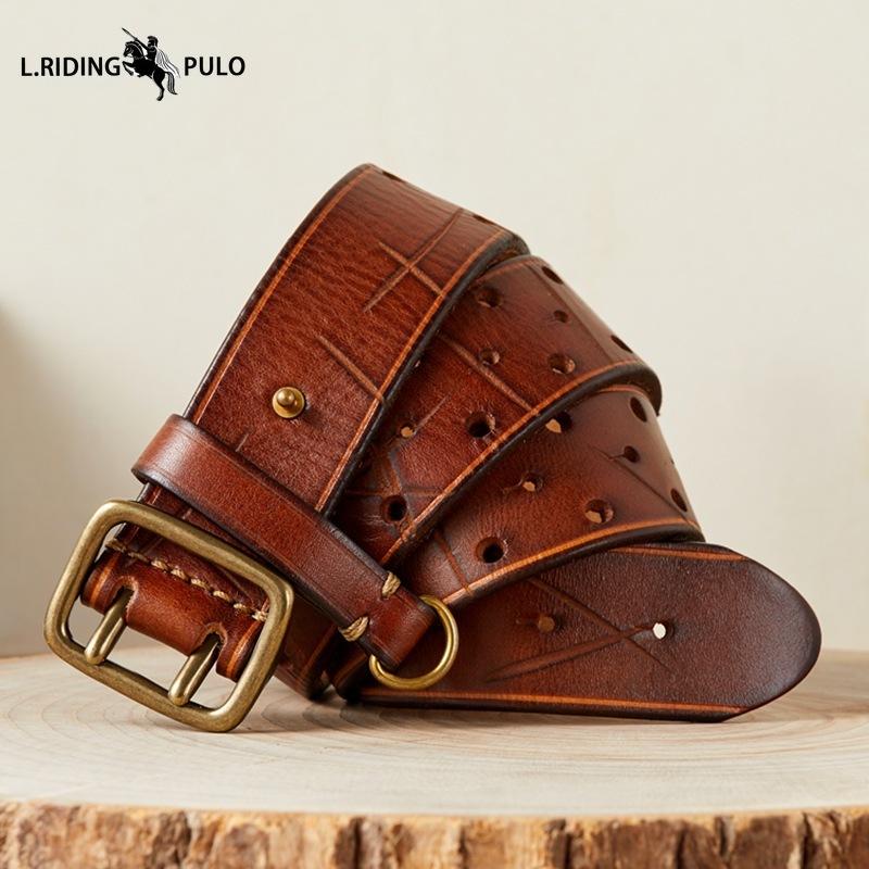 Móda v korejském stylu Osobnostní trend Pás s dvojitou sponou Pánský z pravé kůže Čistá hovězí kůže Retro Mládež Všestranný džínový pás