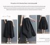 Women's Hepburn Style Plaid Midi Skirt - Three-Piece Dark Irregular A-line for Summer
