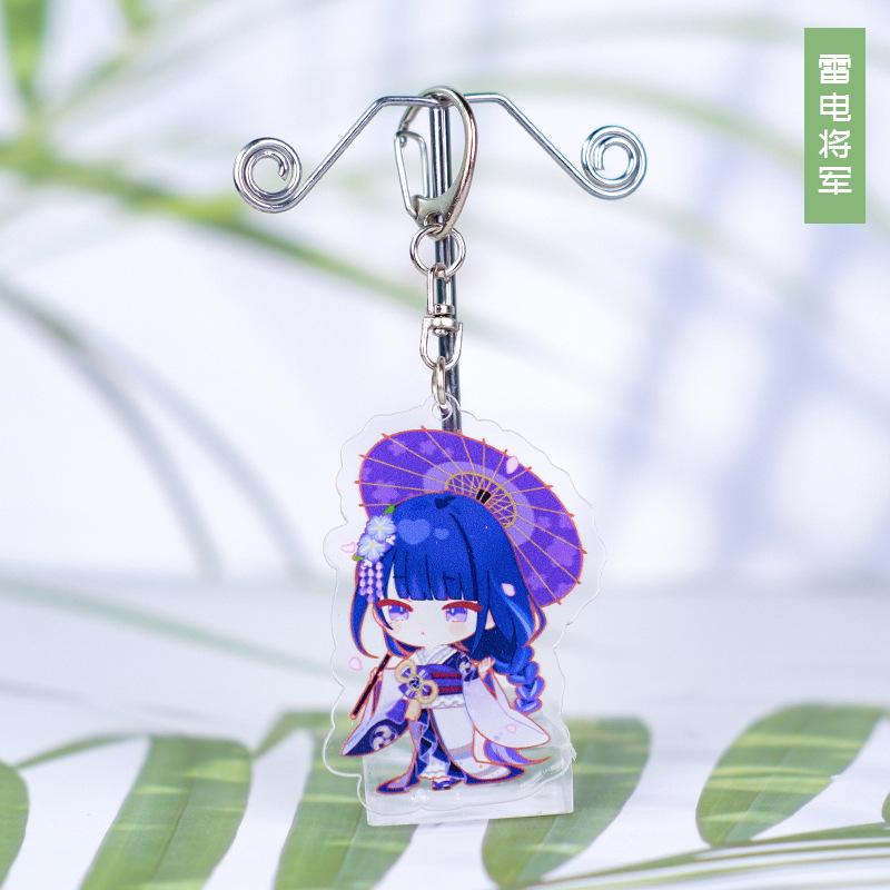 Anime Genshin Impact Acrylic Keychains Barbara Hu Tao Yae Miko Zhongli Yoimiya Qiqi Raiden Shogun Klee Nahida Pendant Figure Toy