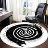 1pc Whirlpool Cat Office Round Area Rug, Indoor Mat Suitable ForOffice, Under Office Chairs Bedroom Living Room Home Decor, Room Deco q038