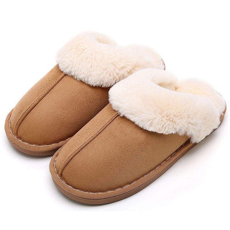 Cotton slippers, thickened warm winter new comfortable home neckline home shoes fluffy indoor winter