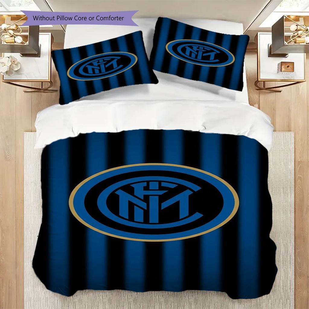 Eredità Inter: Set da tre pezzi Pride Blu Nero (1 * copripiumino + 2 * federa, senza nucleo) Set biancheria da letto regalo di Natale compleanno