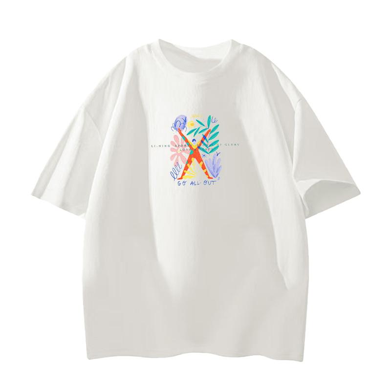 

Li-Ning Loose Fit Round Neck Outdoor Comfortable Quick Dry Sweat Absorbing Breathable Sports Casual Short Sleeve T-Shirt Unisex Tops ATSK997-1 L