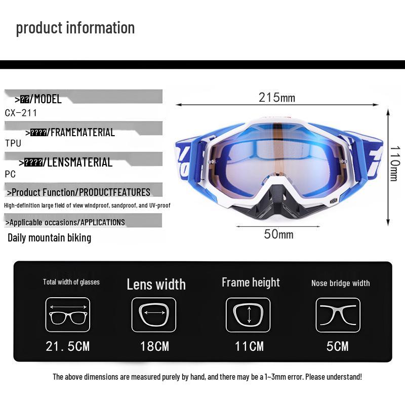 Gafas de Moto y Esquí a Prueba de Viento Transfronterizas: 100% Todoterreno, Equitación al Aire Libre y Protección para Descenso
