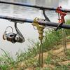 Aluminium Alloy Fishing Pole Tackle Holder Bracket Rod Ground Holder Bracket(red)