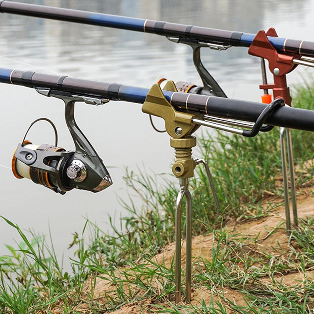 Aluminium Alloy Fishing Pole Tackle Holder Bracket Rod Ground Holder Bracket(red)