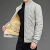 Men S Thick Fleece Lined Stand Collar Winter Cotton Jacket