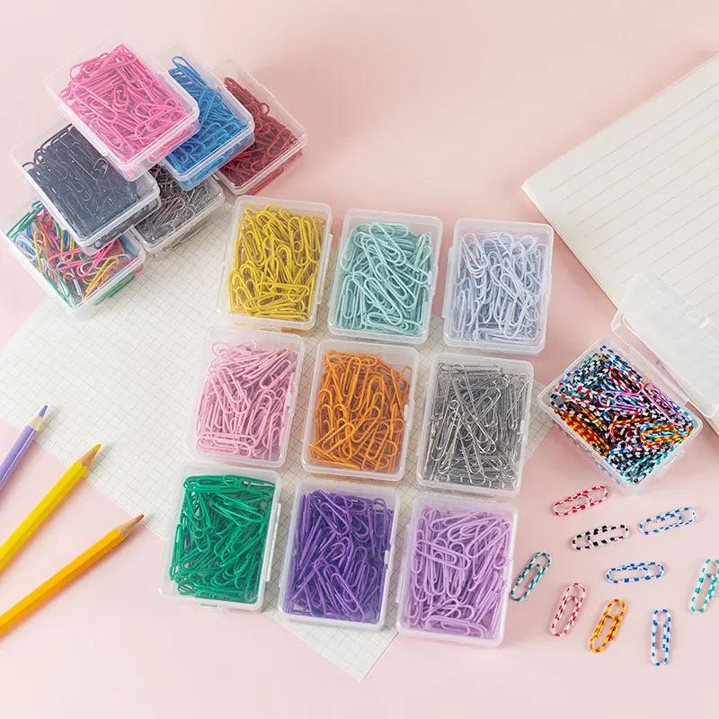 50 stuks/doos 28 mm Macaron Kleurige Paperclips, Creatieve Boekhouding Decoratie Materialen, Bladwijzers, Paperclips