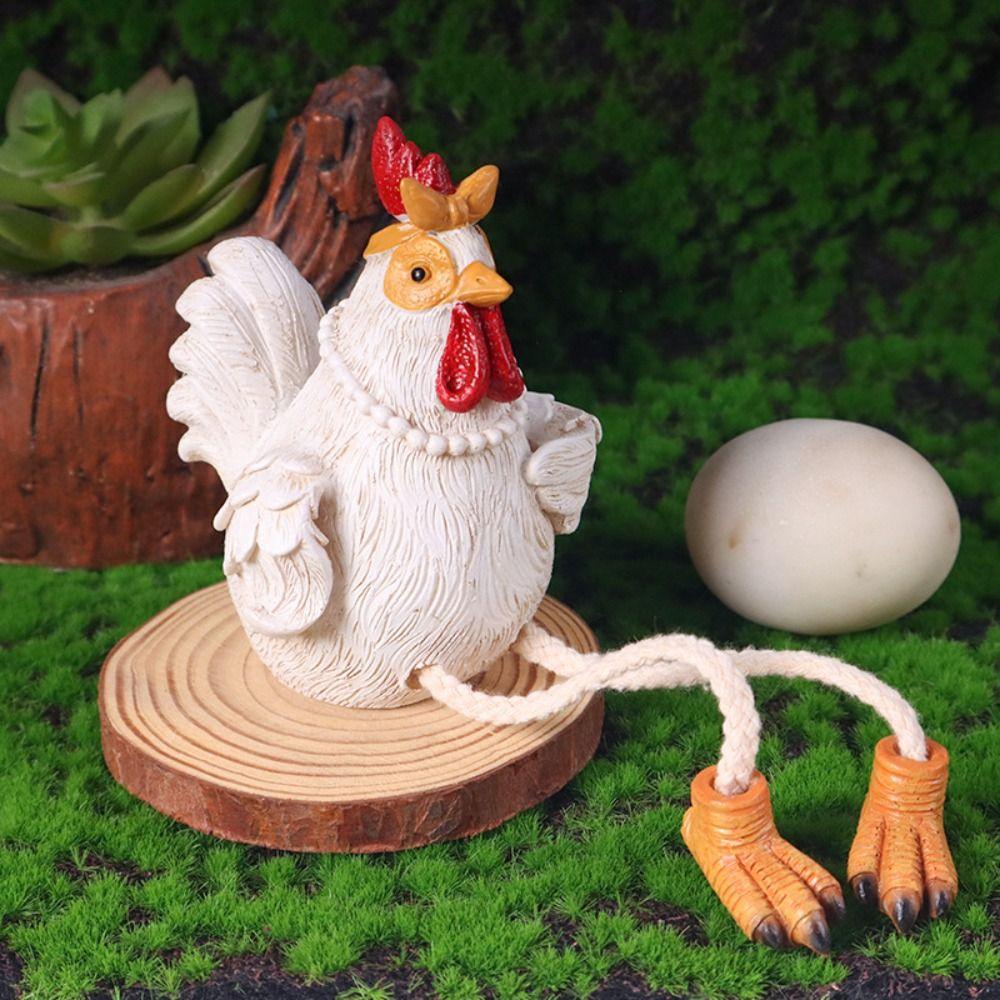 2pcs Resin Garden Animal Ornament Decorative Turkey Statue Funny Miniature Figurine Sculpture  Yard