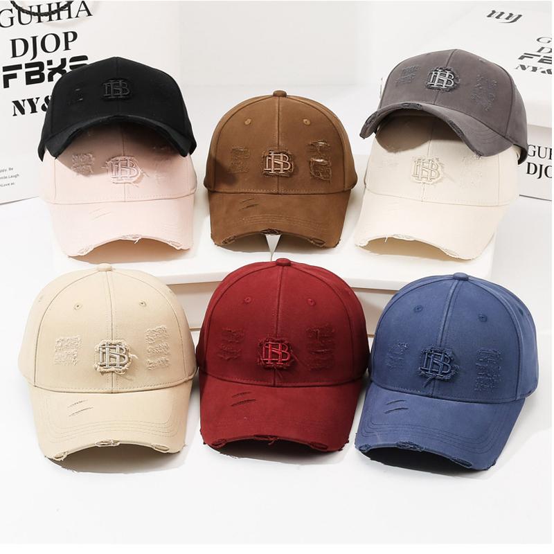 Hole Cotton Hat Embroidered Baseball Cap Unisex Outdoor Sun Hat