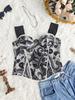 Europäisch-Amerikanisches Spicy Girl Französisches Jacquard Fischgräten-Korsett Camisole