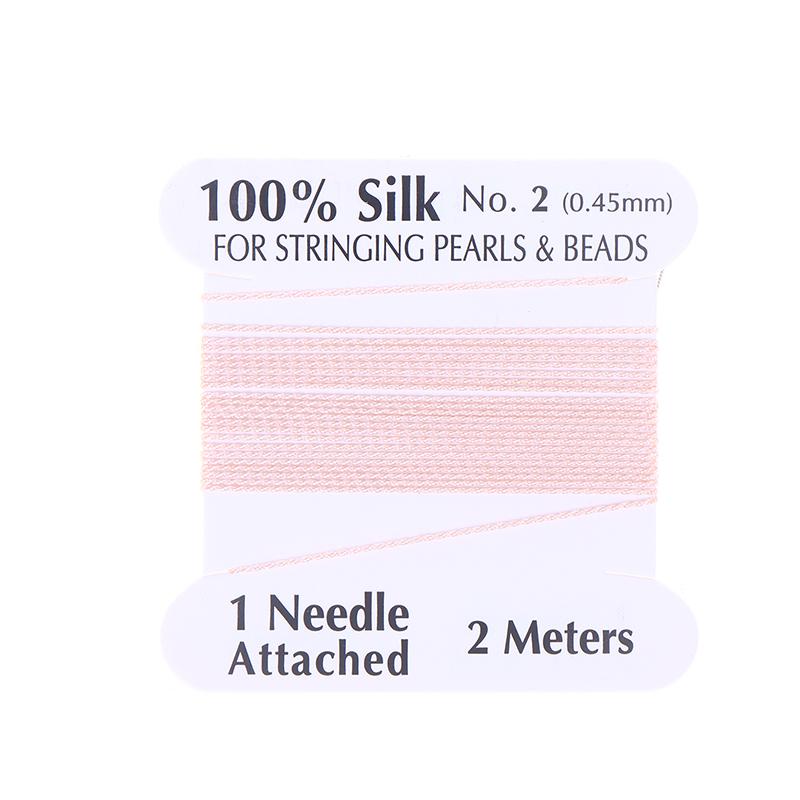 

[HF][LA]1Pc 2# 0.45mm Handmade 100% Natural Silk Cord Rope With Beaded Silk Thread Needle End Silk For DIY Jewelry Making