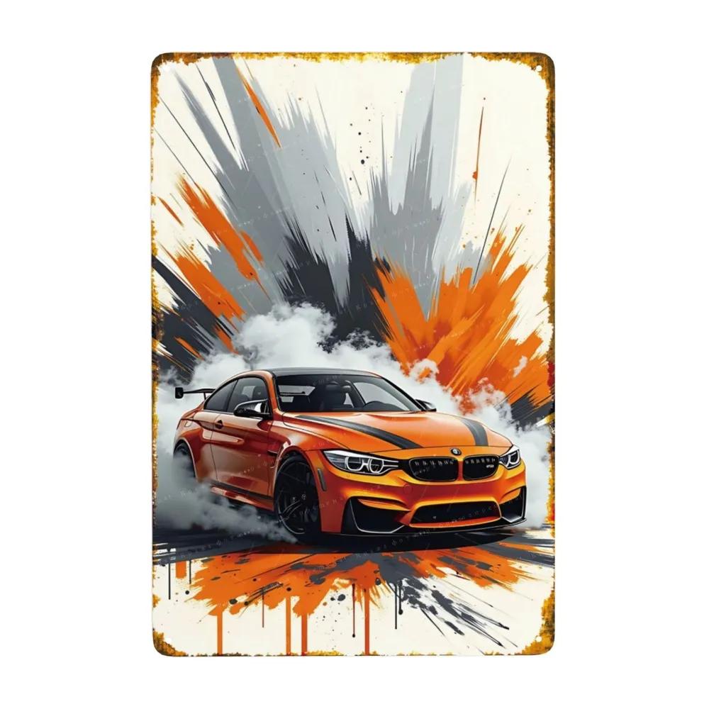Metal Interior Sports Car Nameplate 20x30cm
