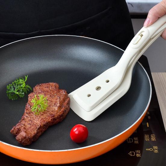 2-In-1 Silicone Spatula Tongs Heat-Resistant Food Turner And Tongs Non-stick Cookware Spatula for Flipping Fish Steak Pancakes